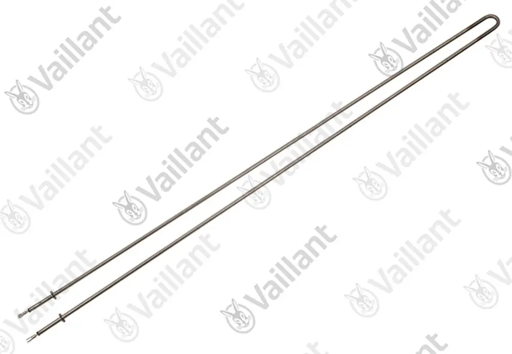 Vaillant Heizkörperrohr mit zwei langen, geraden Metallstangen und zwei Anschlussenden. Design ermöglicht einfache Installation und Wartung.